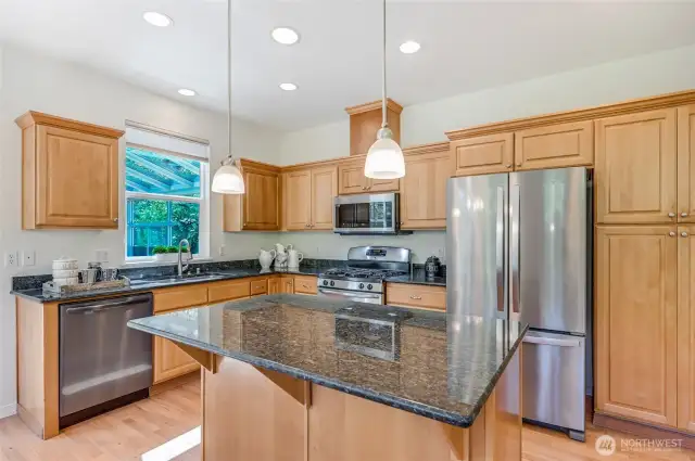 Lots of counterspace and cabinets, including a pantry.