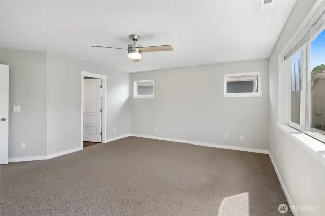 Large primary bedroom with 5 piece bath and large walk-in closet!