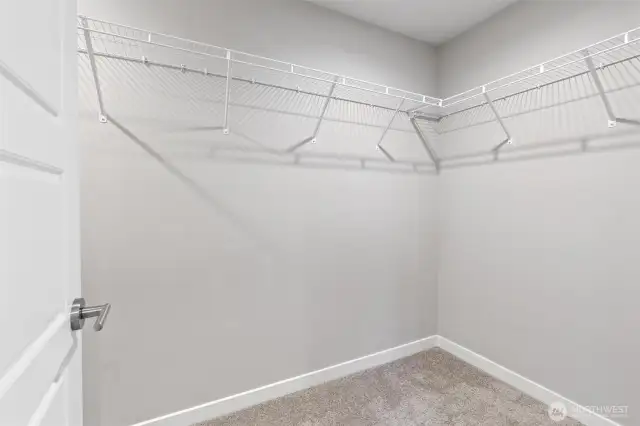 Primary bedroom walk-in closet.
