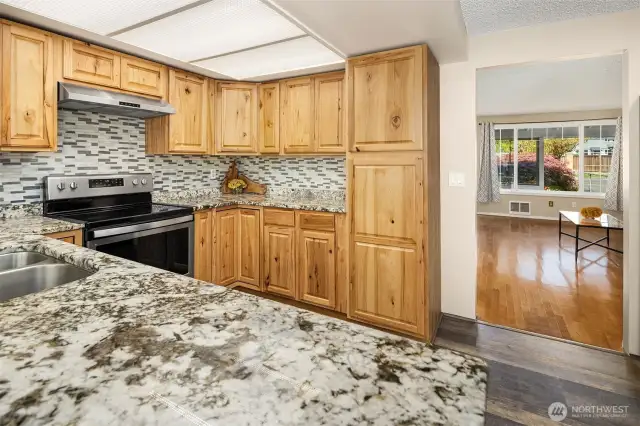 Modernized kitchen with stainless steel appliances