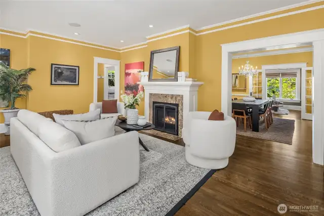 Paint colors in the living, dining & foyer are more vibrant in person than photos show.