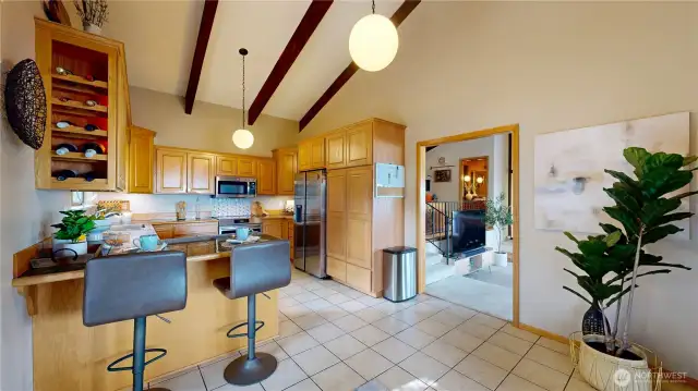 Another view of the kitchen area.