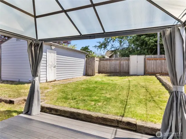 gazebo can stay or go. Your choice!