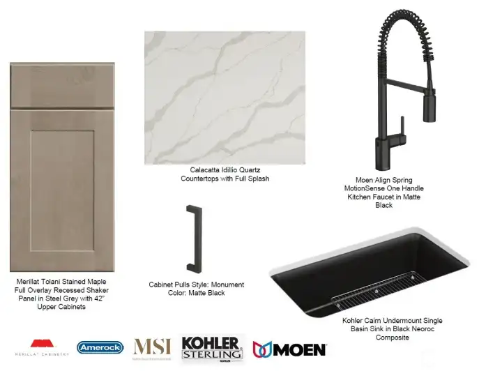 rendering of materials to be installed, not actual home