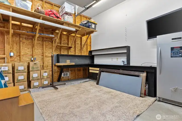 Walled and heated area in garage/shop