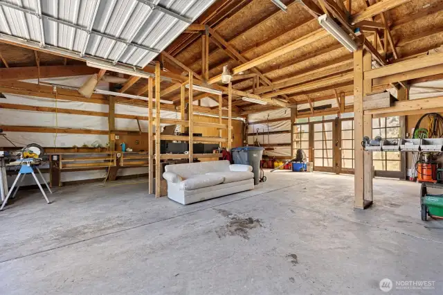Interior of 32x32' barn
