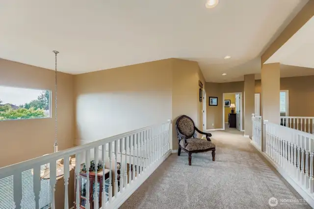 CHARMING SKY-BRIDGE HALLWAY FROM PRIMARY BEDROOM. PROVIDES PEACEFUL ELEGANCE.