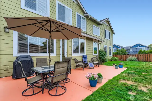GOOD SIZED BACK YARD, FULLY FENCED, SECURE AND PRIVATE .