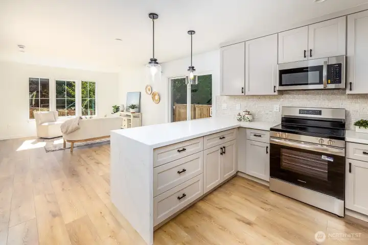 Lots of storage and counter space for your prep and cooking needs.