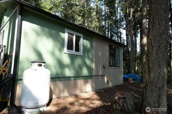 Leased propane tank to connect to a generator.