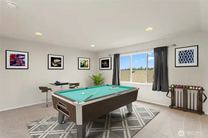 Great room/recreation room/loft *digitally staged*