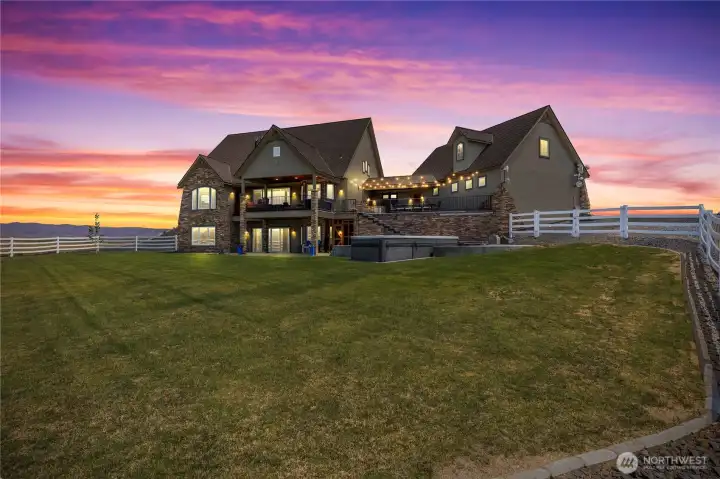 Large backyard with views twilight