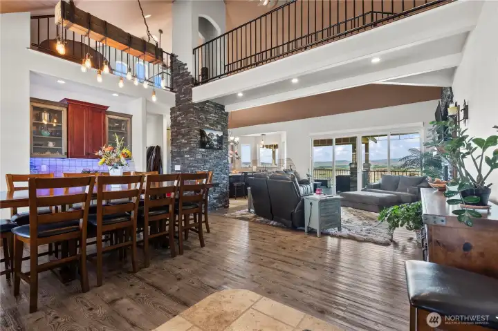 Open concept dining and living room