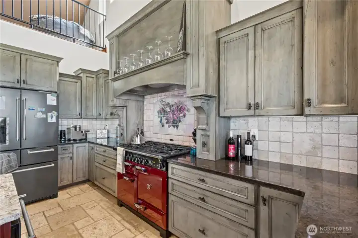KitchenAid appliances and an AGA dual-fuel European 3 oven range