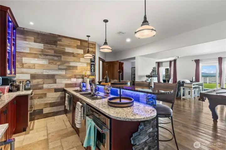 Lower level rec room and bar