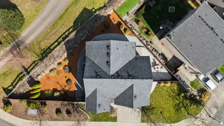 Aerial view of the home