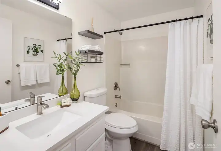 Thoughtfully updated ensuite bath.