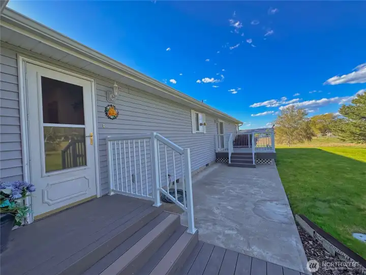 Composite decking and metal rail framing require no maintenance