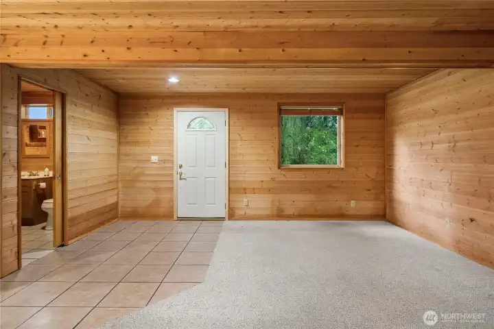 Looking back toward the front door (located on the left side of the house).