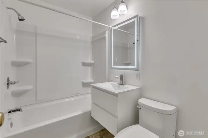 Unit D... remodeled bathroom
