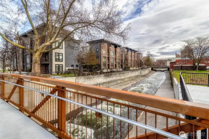 Vue22 Adjacent to Walking Bridge over Mill Creek