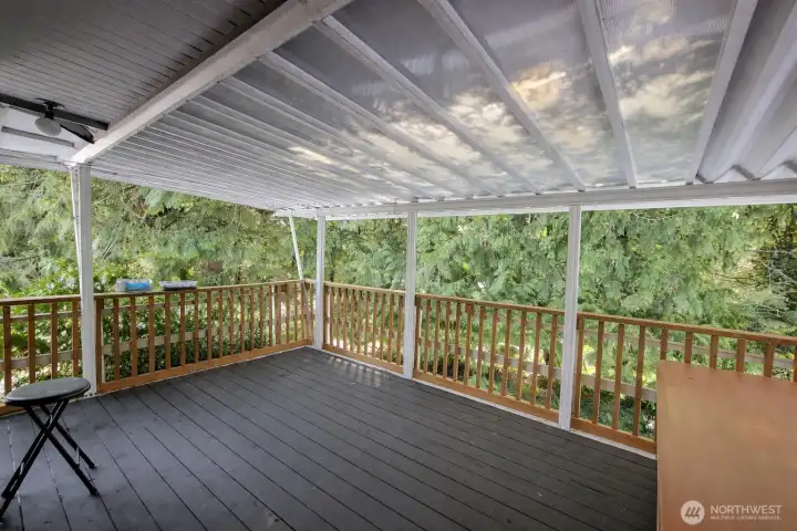 Deck at upper level