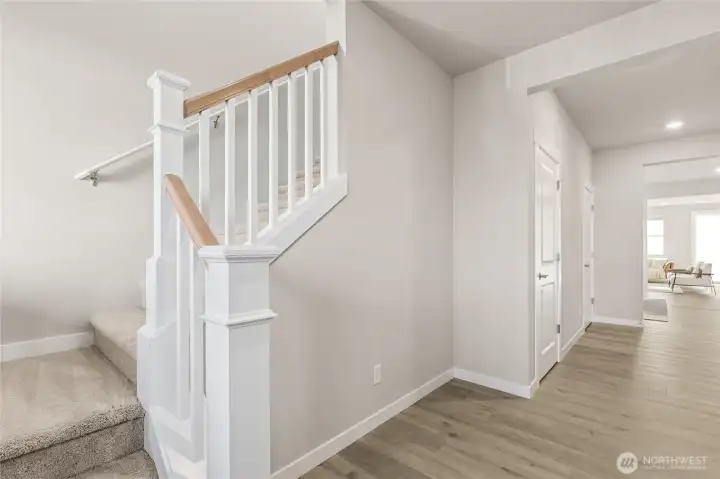 Bright entry with two walk in closet storage closests. Photo rendering is representational and may be virtually staged. Actual home is under construction and finishes, elevation, and paint colors may vary. See site agent for details. Bright entry with two walk in closet storage closests. Photo rendering is representational and may be virtually staged. Actual home is under construction and finishes, elevation, and paint colors may vary. See site agent for details.