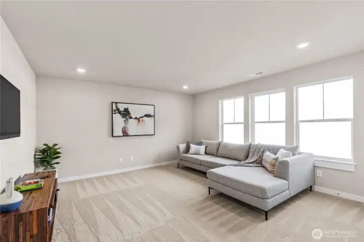 Bonus room or oversized bedroom with views of the mountains. Photo rendering is representational and may be virtually staged. Actual home is under construction and finishes, elevation, and paint colors may vary. See site agent for details. Bonus room or oversized bedroom with views of the mountains. Photo rendering is representational and may be virtually staged. Actual home is under construction and finishes, elevation, and paint colors may vary. See site agent for details.