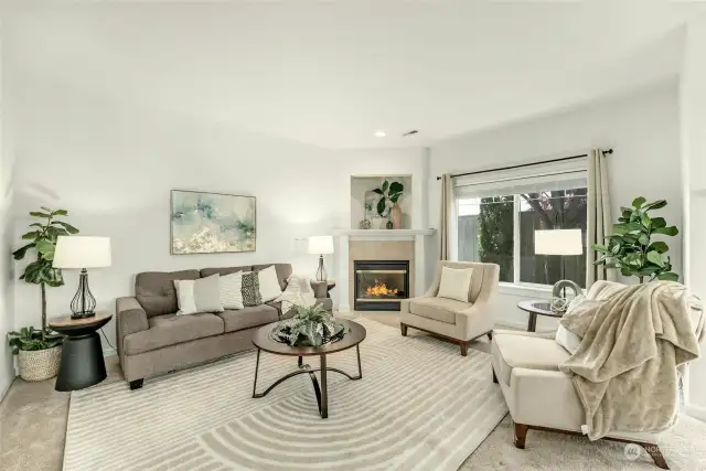 Living room with gas fireplace