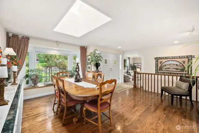 Formal Dining room with skylight