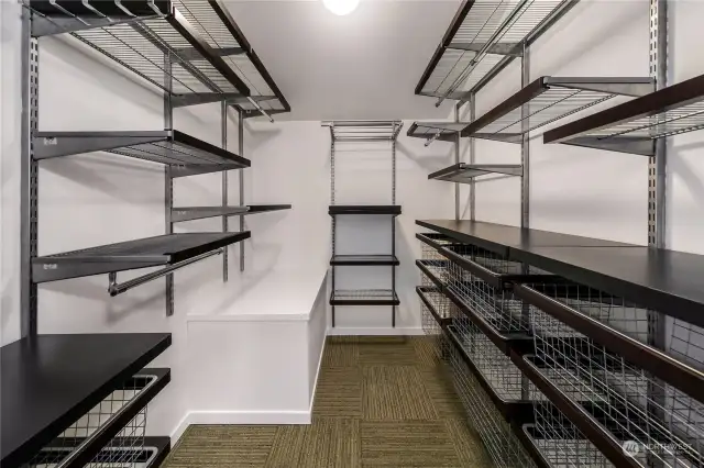 Walk in closet with custom storage