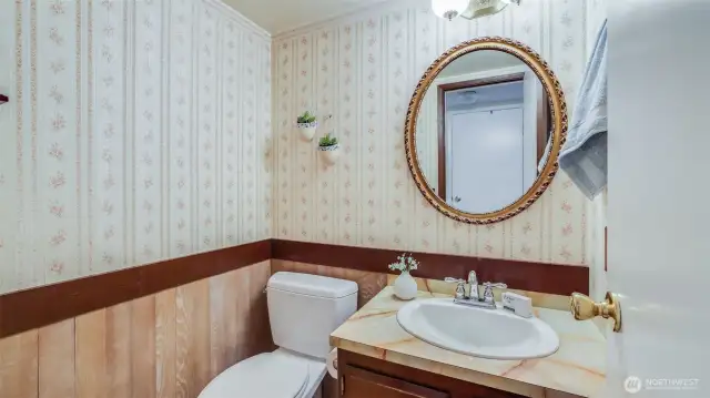 Convenient half bath on the main floor.