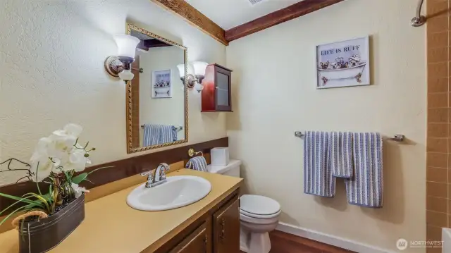 Upstairs full guest bathroom.