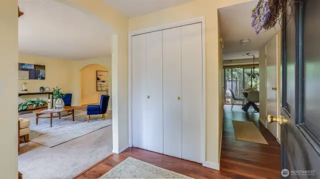 Enter to laminate hardwoods throughout most of this home.
