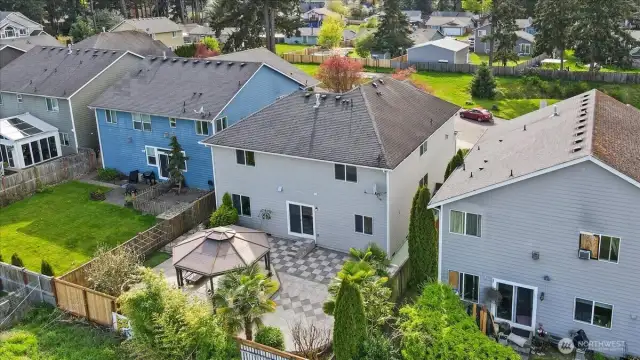 Great view of the checkered patio