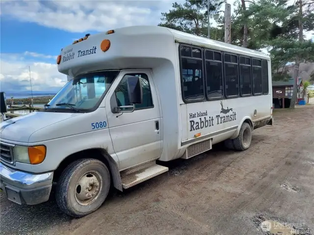 The Hatter, shuttles islanders & their guests to & from their homes to the ferry if needed.