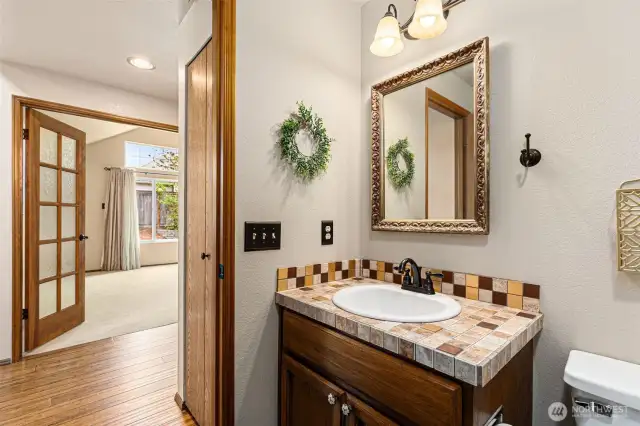 Main level half bath.