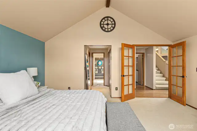 Beautiful, private double door entry and classic high ceiling.