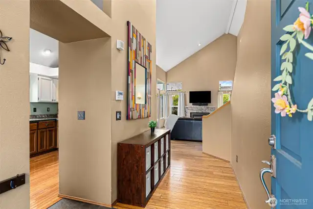 You'll be wow-ed by the tall ceilings and warm bamboo floors and earthy colors.