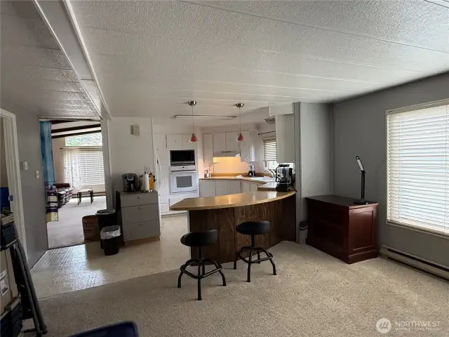 View of kitchen from family room