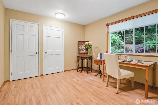 Office area with additional storae closets