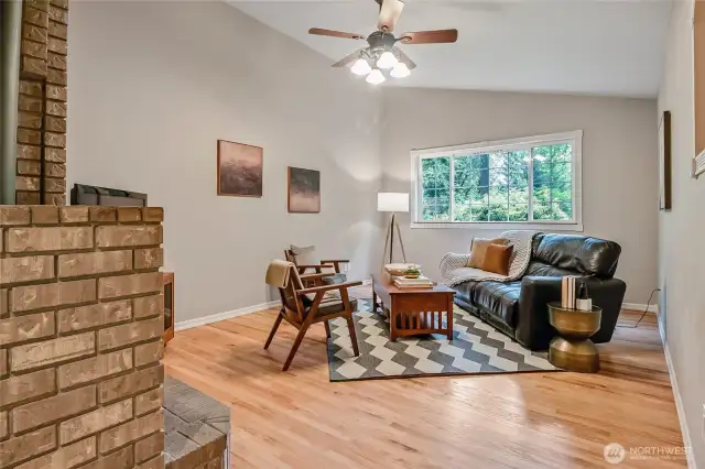 Note those gleaming hardwood floors - recently refinished