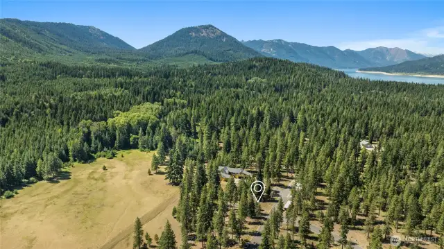 Aerial view of property and surrounding area