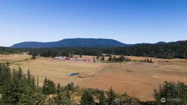 The Cottage sits on 2 acres situated in East Crow Valley, overlooking this view of the protected open space with Mount Constitution as a back drop.