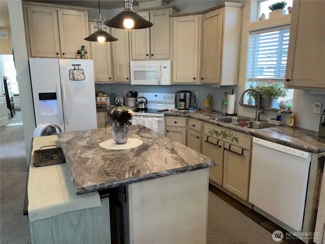 Kitchen with island.