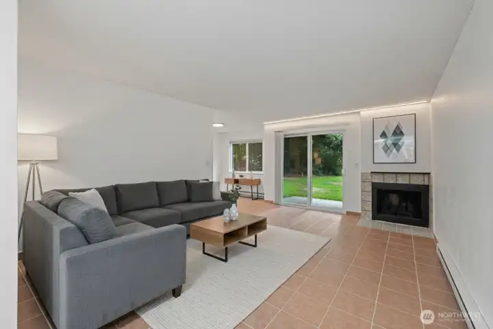 Virtually staged living room