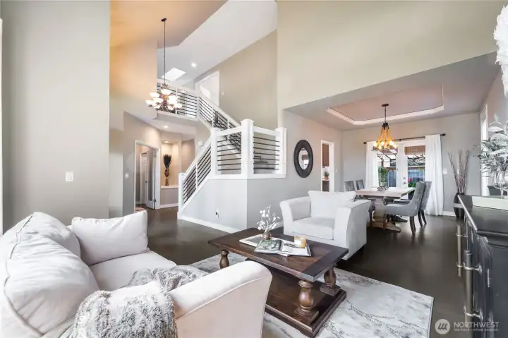 Living room, entry and dining room