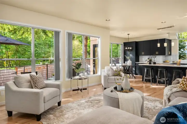 Family Room Opens to Entertaining Deck