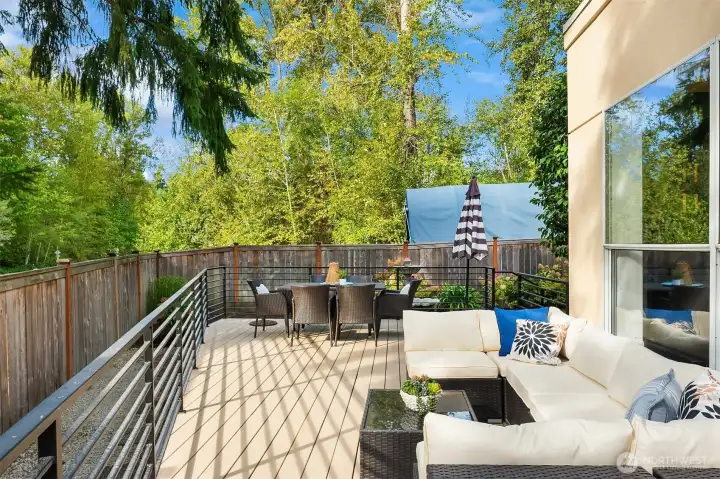 Modern railings & newly refinished deck