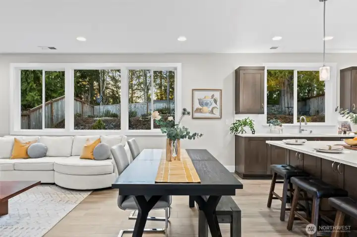 You and your guests will look forward to evening dinner gatherings as the sun sets and the warm light filters through.